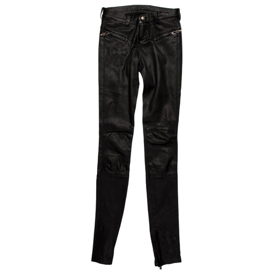 Chrome Hearts Tonal Cross Patch Leather Pants Black (Women's)