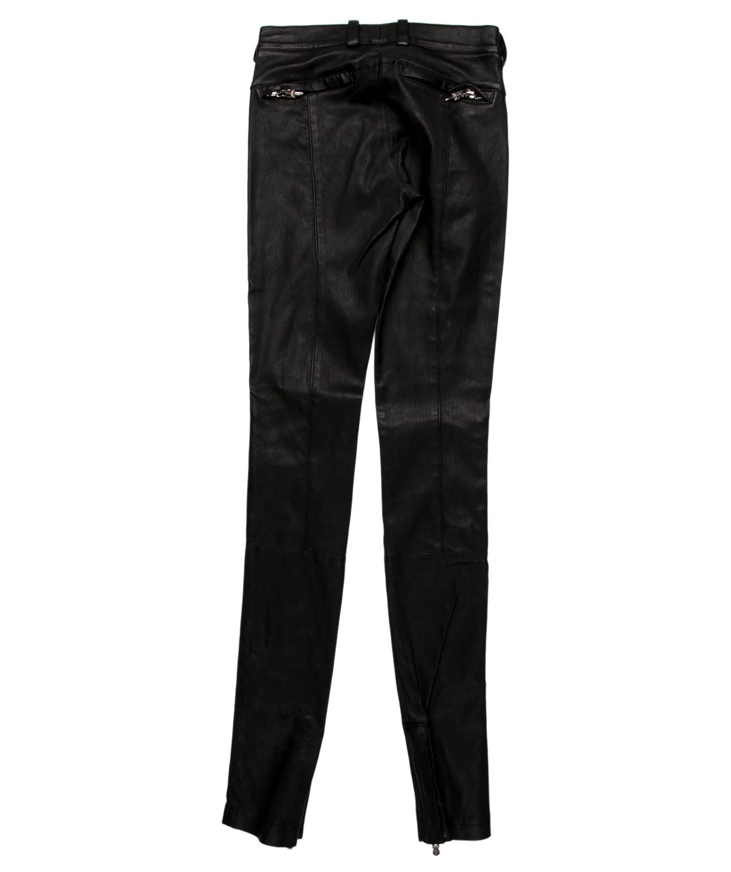 Chrome Hearts Tonal Cross Patch Leather Pants Black (Women's)
