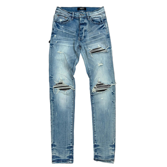 Amiri MX1 Leather Jean Clay Indigo