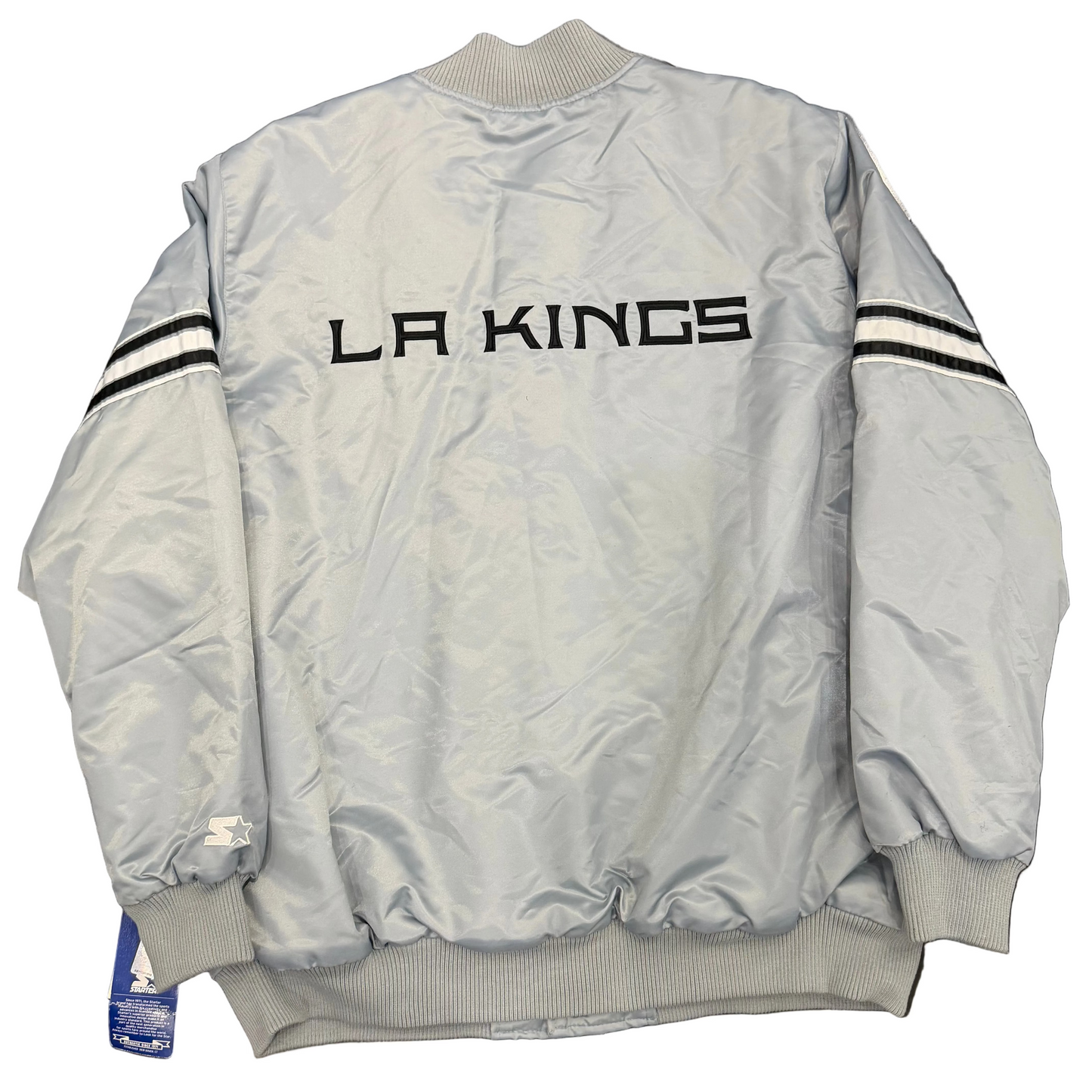 Vintage Starter LA Kings Satin Jacket Silver