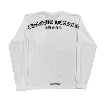 Chrome Hearts USA Exclusive Scroll Logo L/S T-Shirt White