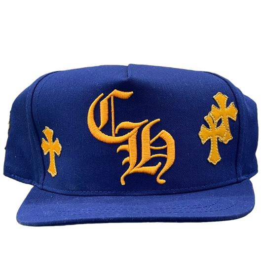 Chrome Hearts CH Cross Patch Baseball Hat Blue/Yellow