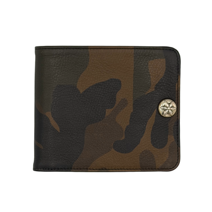 Chrome Hearts 1 Snap Star Button Leather Wallet Camo