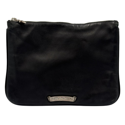 Chrome Hearts Patent Leather Cross Patch Pouch Black
