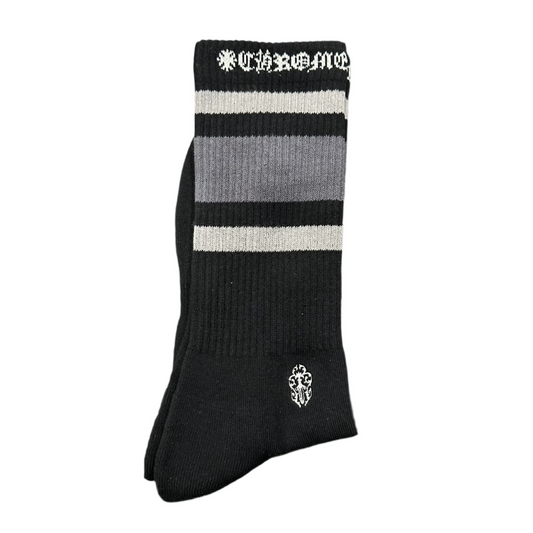 Chrome Hearts Stripe Socks Black/Grey