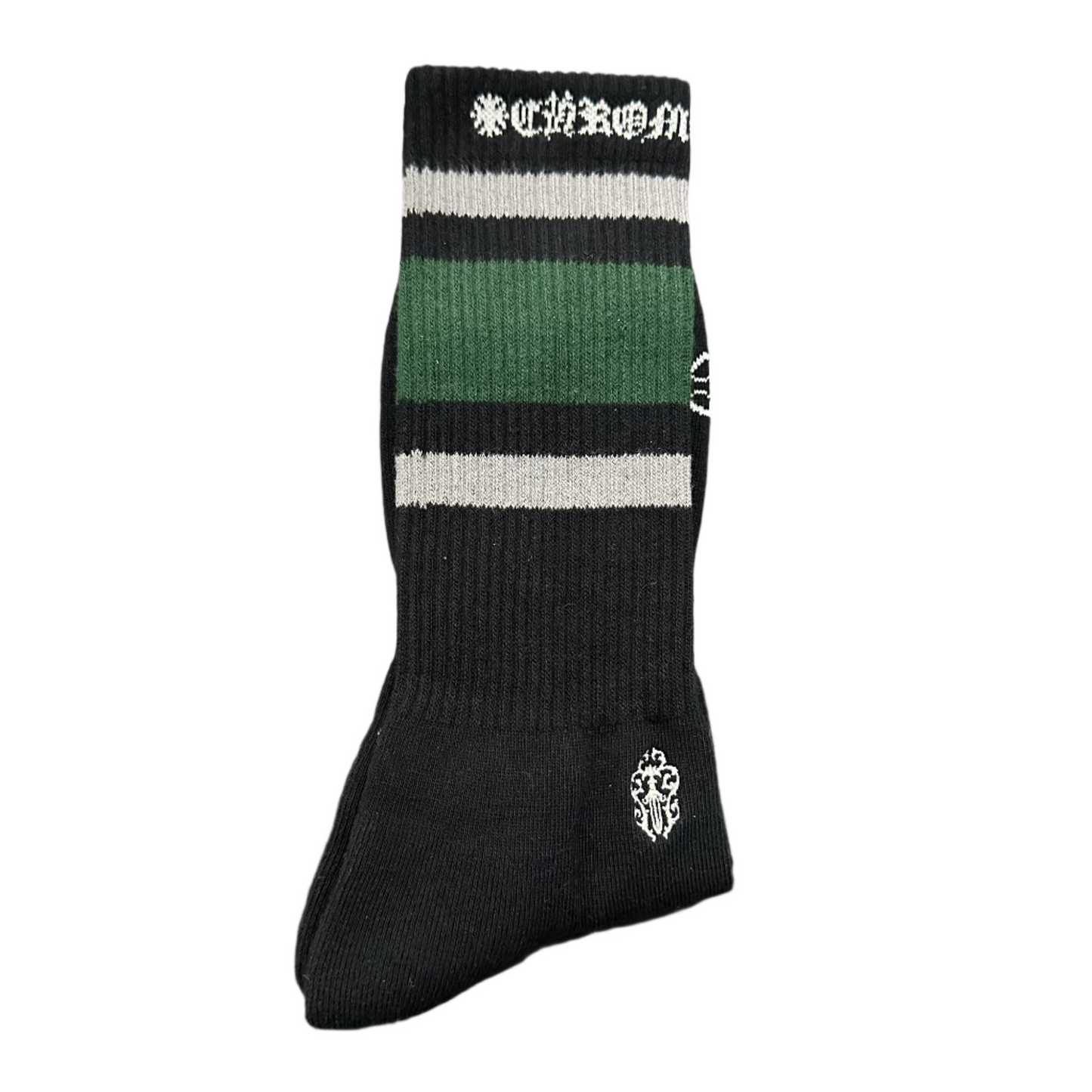 Chrome Hearts Stripe Socks Black/Green