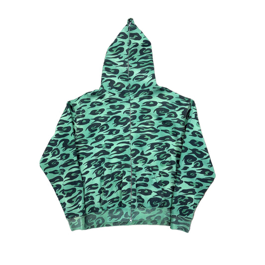 Hellstar Tiger Stripe Zip-Up Hoodie Green