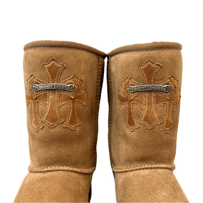 UGG x Chrome Hearts Triple Cross Classic Short Boot Chestnut