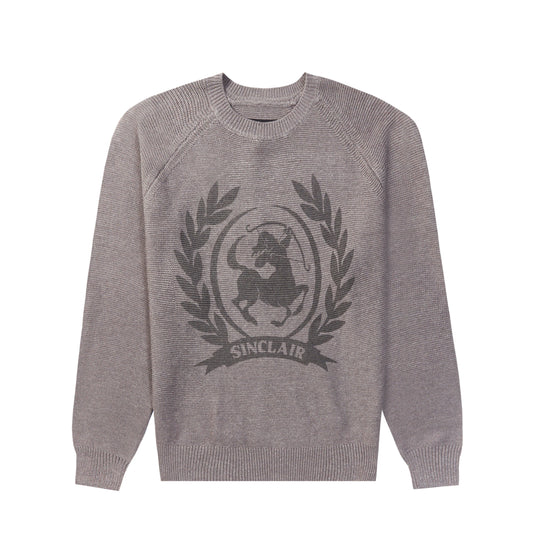 Sinclair Crest Island Knit Sweater Grey