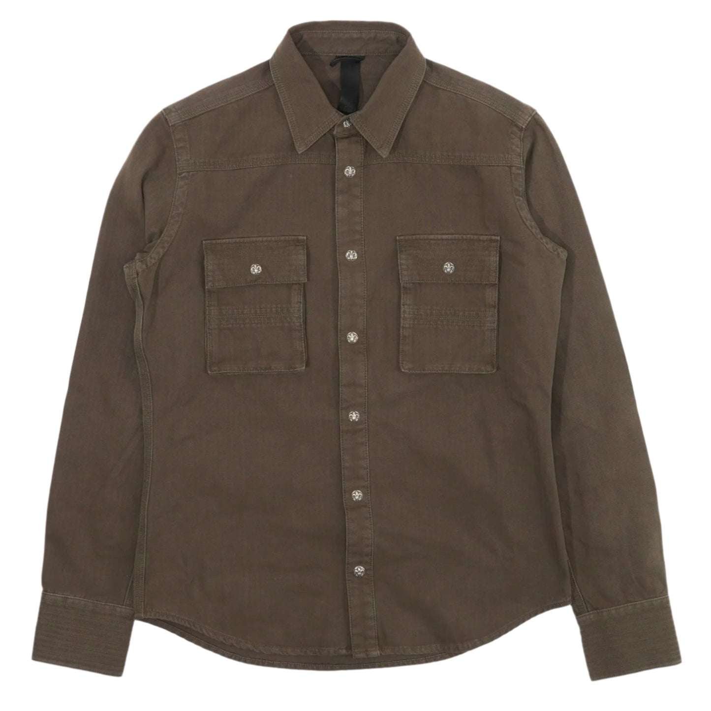 Chrome Hearts Fleur Patch Military Shirt Olive