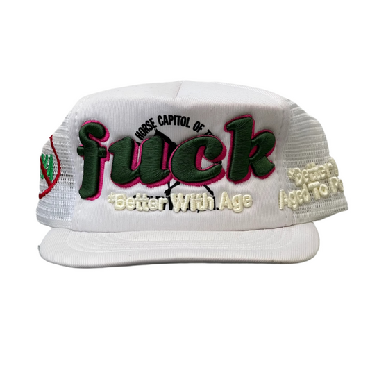 Better With Age 1/1 F**K Trucker Hat White