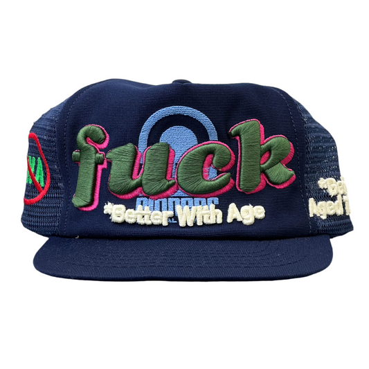 Better With Age 1/1 F**K Trucker Hat Navy