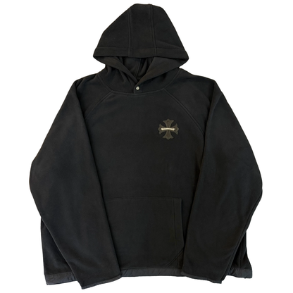 Chrome Hearts Leather Plus Cross Scroll Fleece Pullover Black