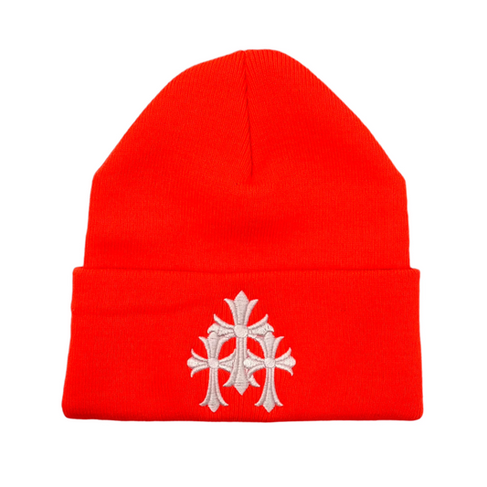 Chrome Hearts Triple Cross Beanie Orange