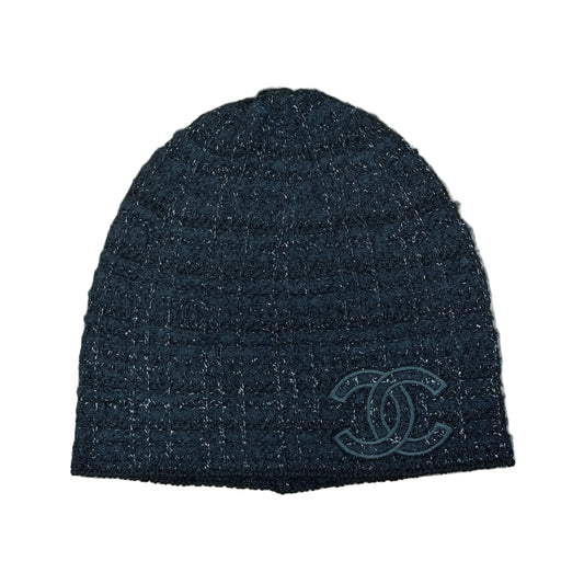 Chanel Cashmere & Fibers Beanie Black/Silver