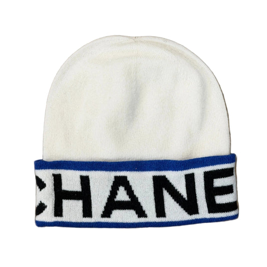 Chanel Cloche Beanie White/Blue/Dark Navy
