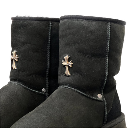 UGG x Chrome Hearts Cemetery Cross Classic Short Boot Black