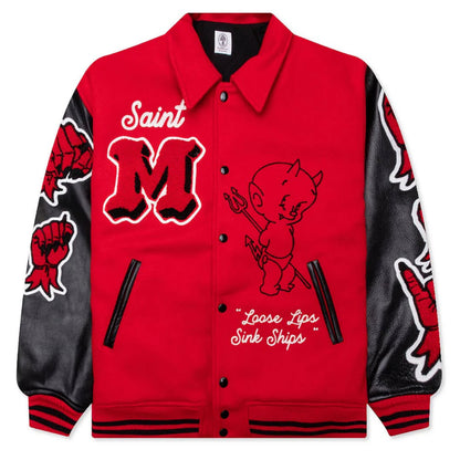 Saint Michael Devil Varsity Jacket Red