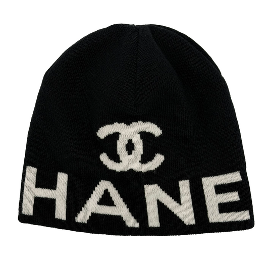 Chanel Wool Beanie Black/White