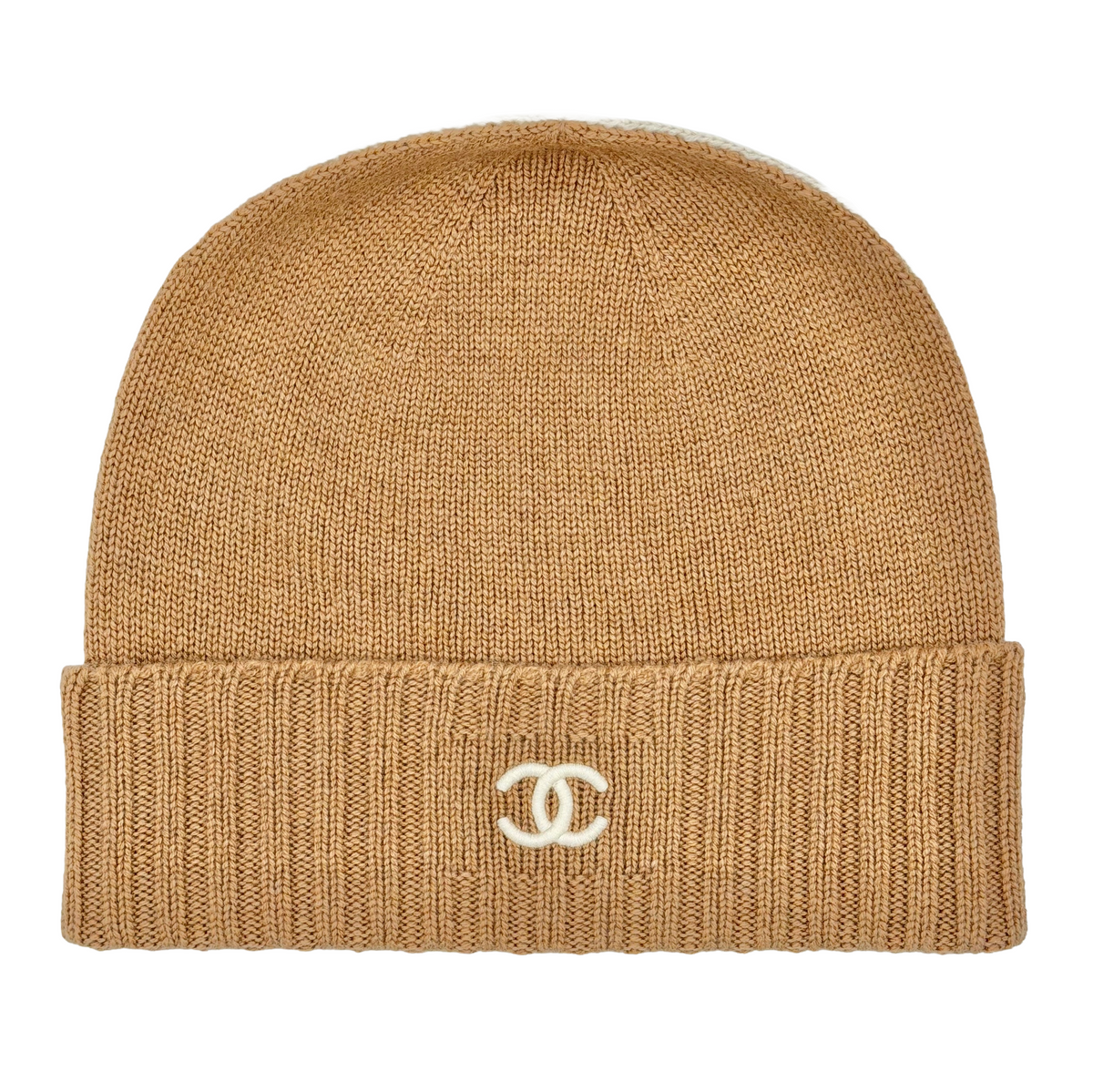 Chanel Cashmere Double Sided Beanie Beige/Ecru