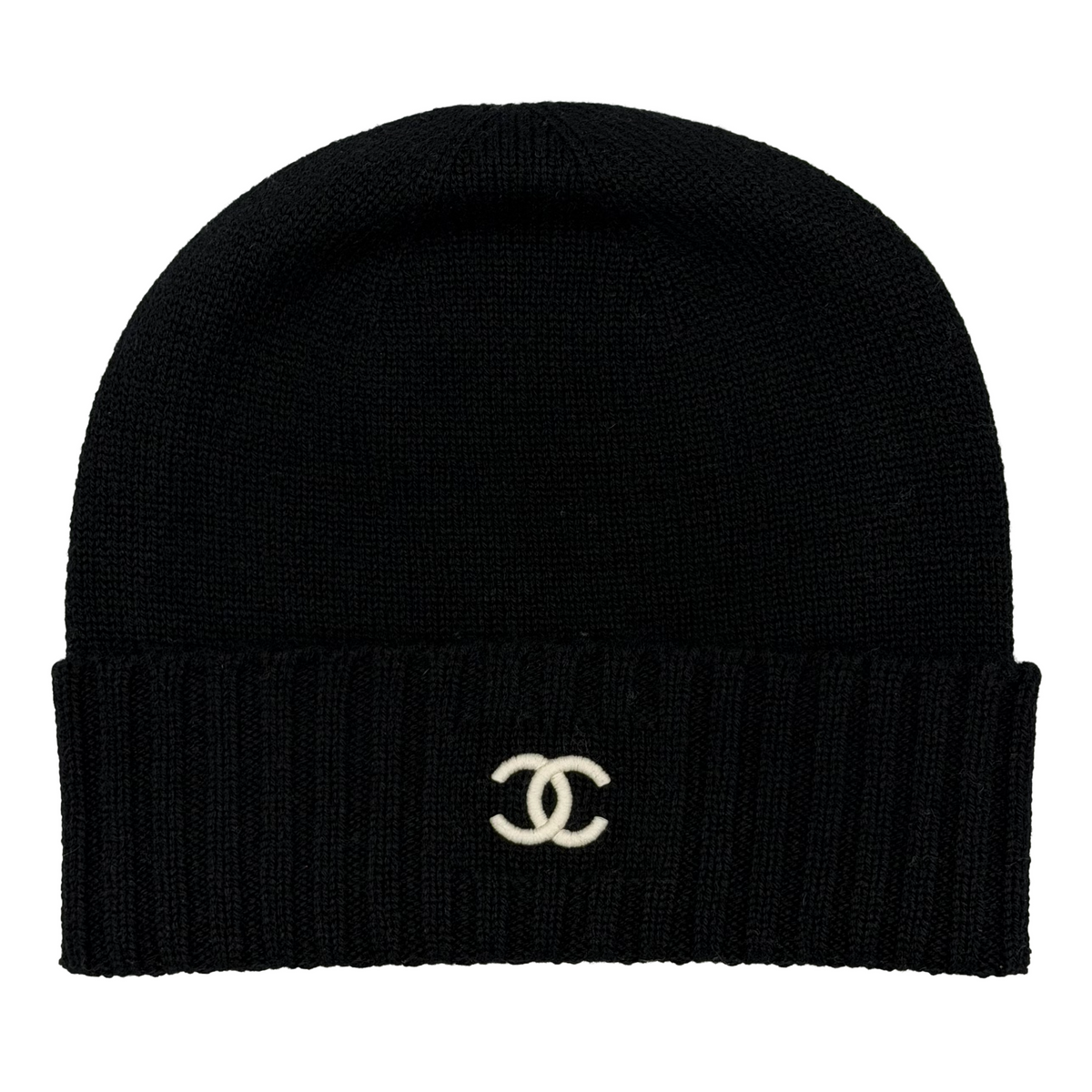 Chanel Cashmere Double Sided Beanie Black/Ecru