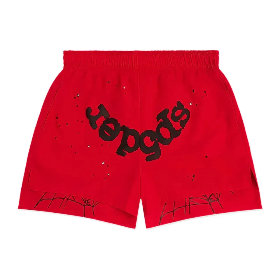 Sp5der OG Web Double Layer Short Red