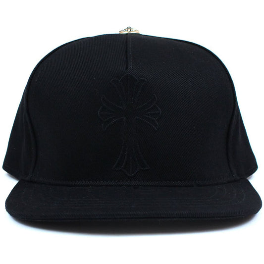 Chrome Hearts Cross Waxed Denim Baseball Cap Black