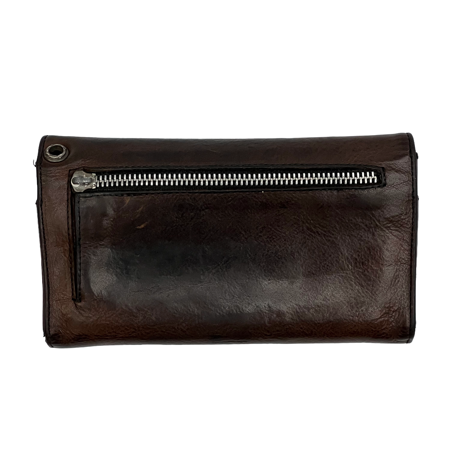 Chrome Hearts Wave Cross Ball Leather Wallet Brown