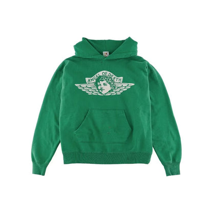 Saint Michael Angel Of Death Distressed Hoodie Green