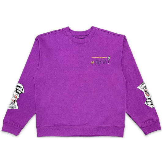 Chrome Hearts Matty Boy I Want More Not Less Crewneck Purple