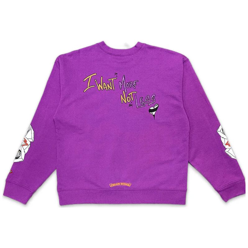 Chrome Hearts Matty Boy I Want More Not Less Crewneck Purple