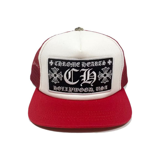 Chrome Hearts CH Hollywood Trucker Hat Red/White