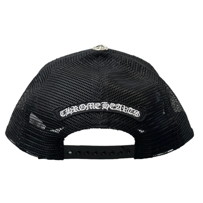 Chrome Hearts Matty Boy Green Leather Chomper Trucker Hat Black