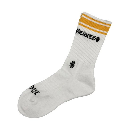 Chrome Hearts Sport Stripe Anklet Socks White/Yellow