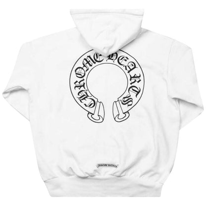 Chrome Hearts Horseshoe Floral Zip-Up Hoodie White