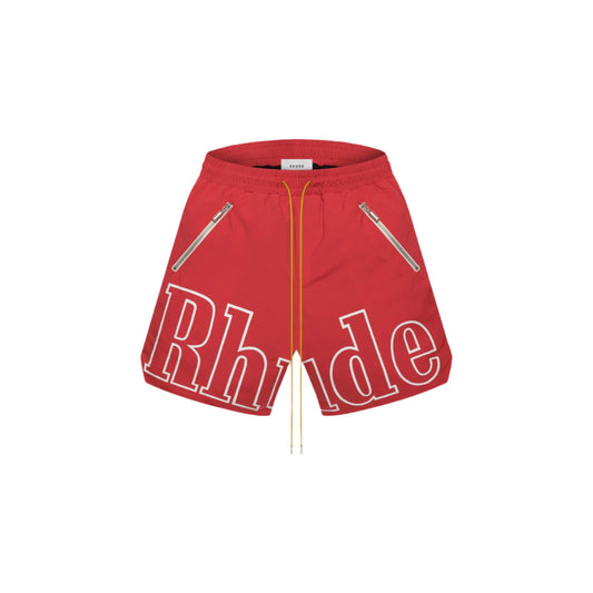 Rhude RH Logo Shorts Red