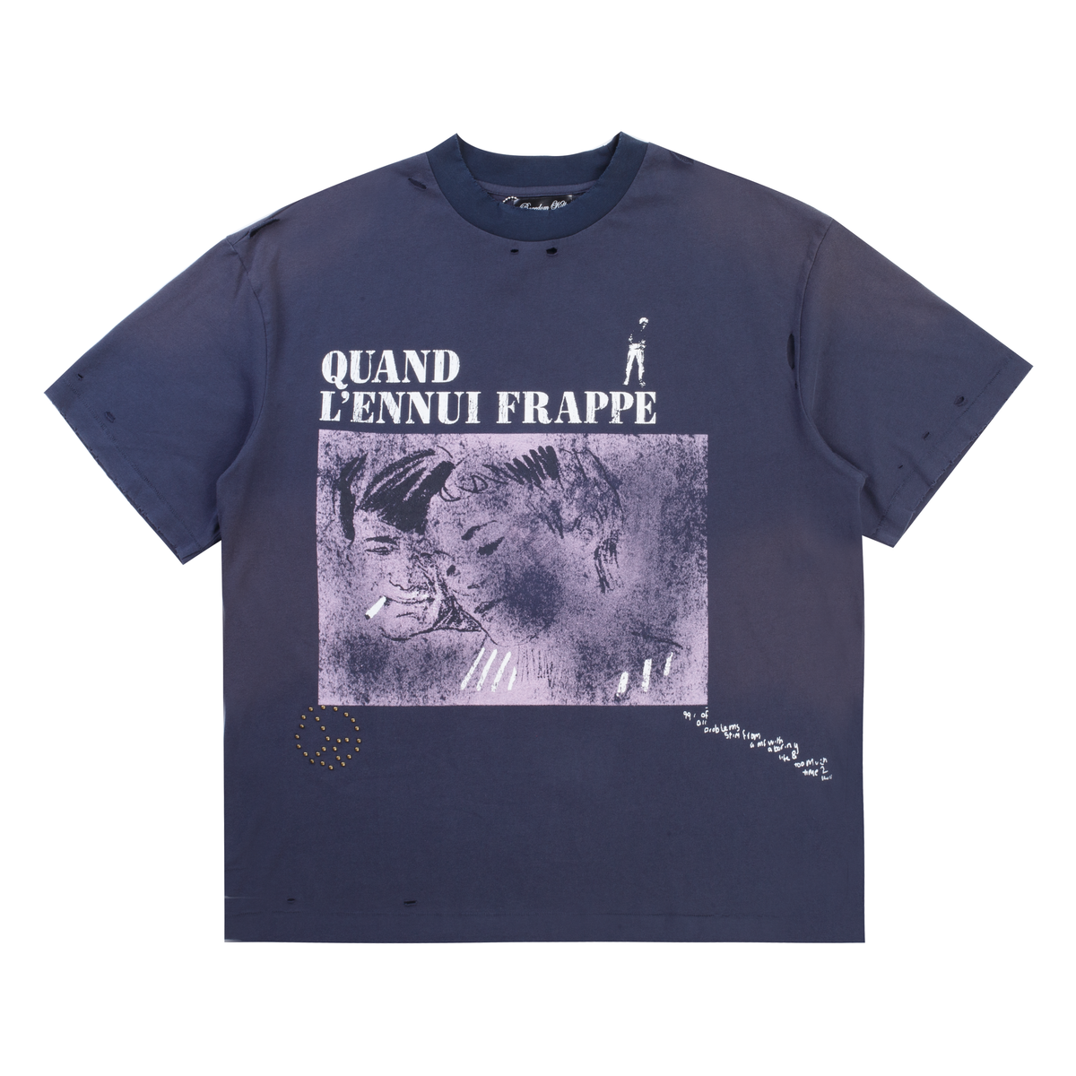 Boredom Kills French Tee Vintage Navy