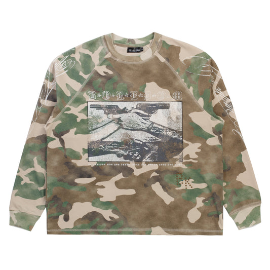 Boredom Kills Trust Waffle Thermal L/S Tee Camo