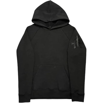 Chrome Hearts Leather Cross Patch Cemetery Hooded Sweatshirt