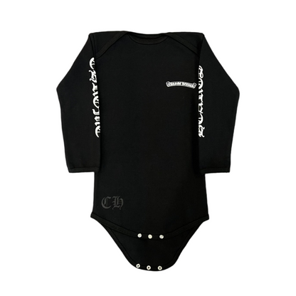 Chrome Hearts Baby Scroll Logo Long-Sleeve Bodysuit Black