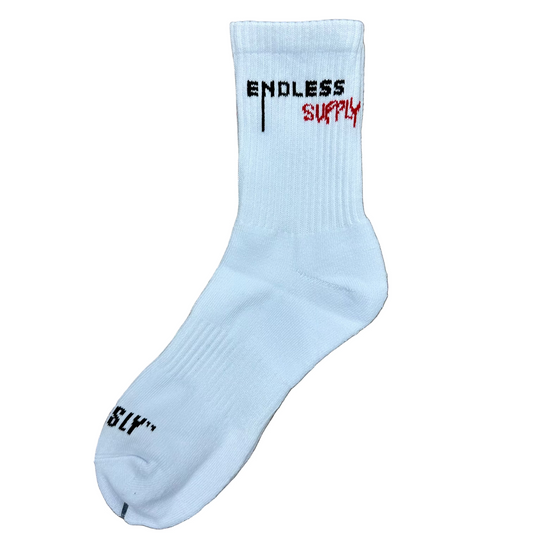 Endless Supply Drip Logo Socks White