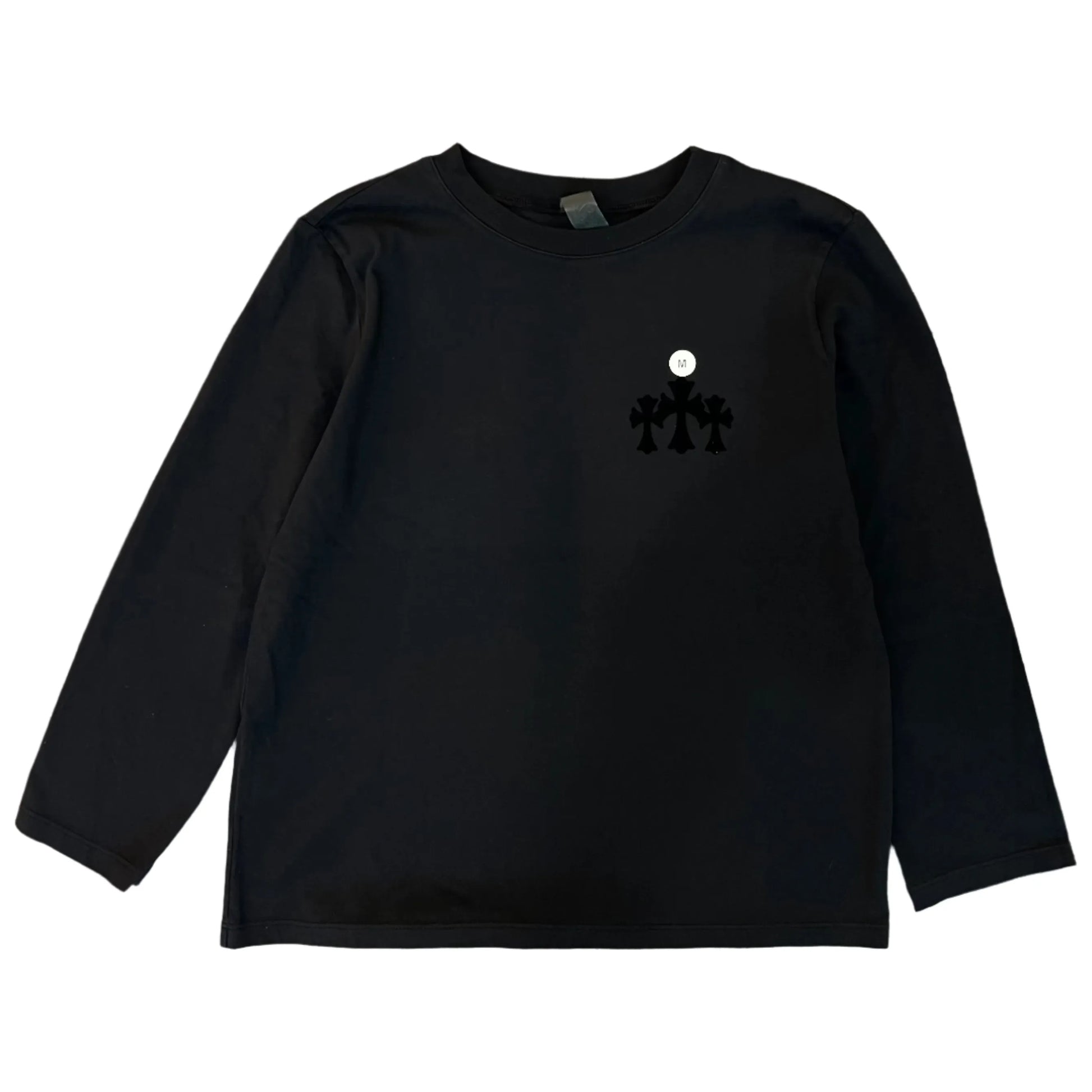 Chrome Hearts Velour Triple Cross L/S T-Shirt Black (Women's Chrome Hearts Velour Triple Cross L/S T-Shirt Black (Women's