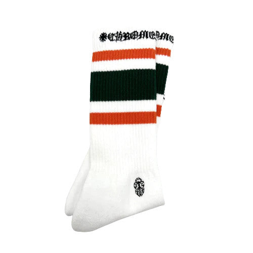 Chrome Hearts Miami Stripe Socks Green/Orange/White