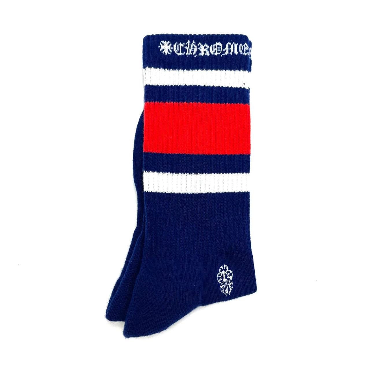 Chrome Hearts Stripe Socks Red/White/Navy