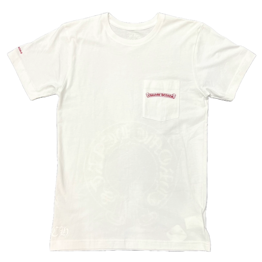 Chrome Hearts Tonal Horseshoe Red Scroll Logo T-Shirt White