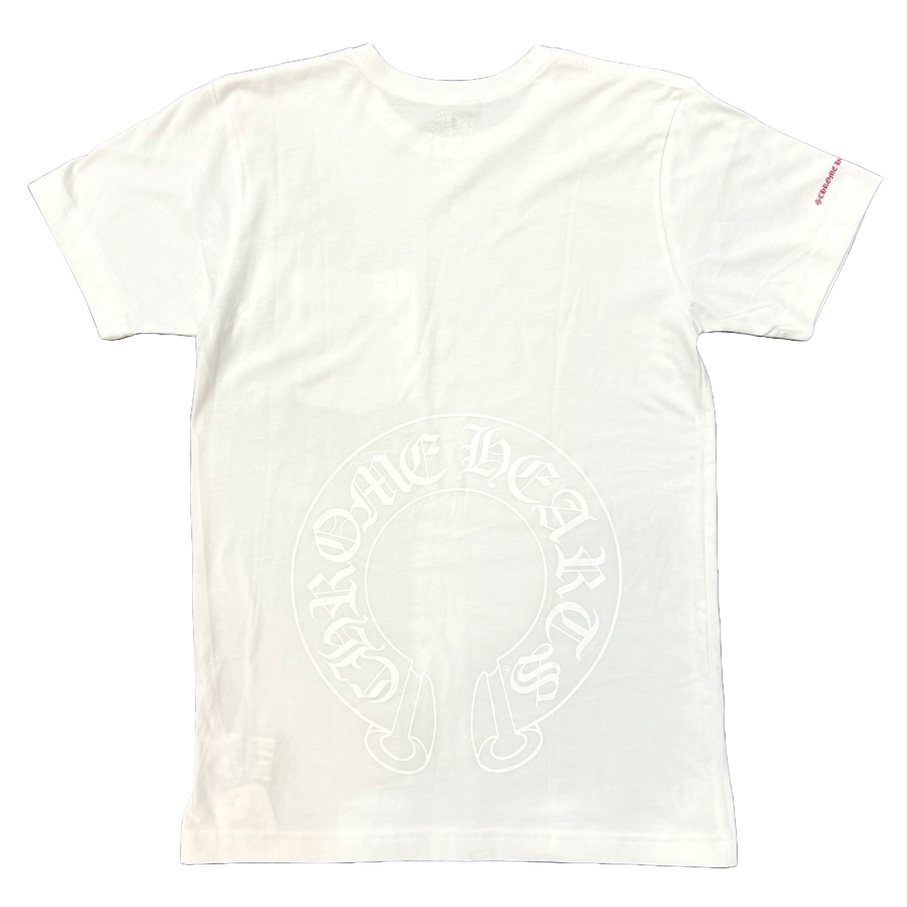 Chrome Hearts Tonal Horseshoe Red Scroll Logo T-Shirt White