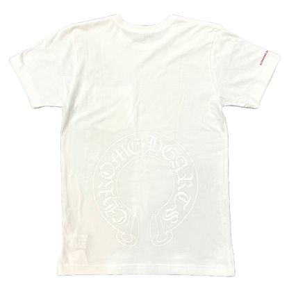 Chrome Hearts Tonal Horseshoe Red Scroll Logo T-Shirt White