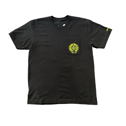 Chrome Hearts Neon Horseshoe Logo Pocket T-Shirt Black