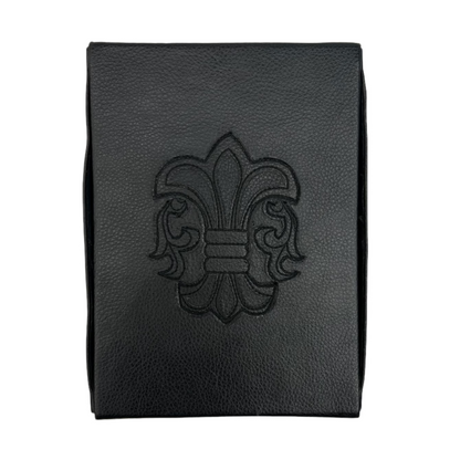 Chrome Hearts Vintage BS Fleur 4-Pocket Leather Eyewear Storage Case Black