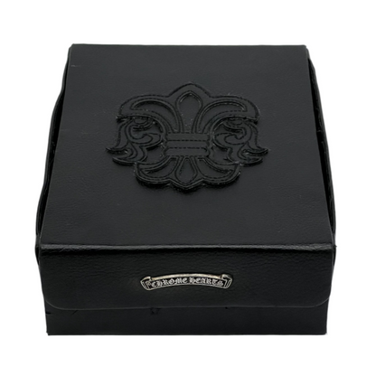 Chrome Hearts Vintage BS Fleur 4-Pocket Leather Eyewear Storage Case Black